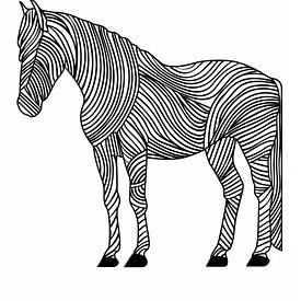 Lines art animal horse by JBJart Justyna Jaszke