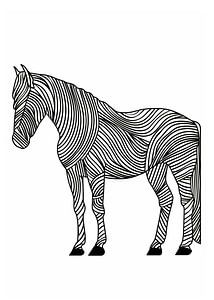 Lines art animal horse