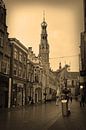 Alkmaar Noord-Holland Binnenstad Sepia Nederland van Hendrik-Jan Kornelis thumbnail