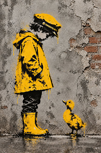 Freunde im Regen x Streetart Grafitti