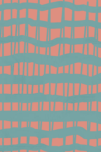Wavy Teal Grid