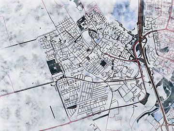 Kaart van IJsselstein in de stijl 'White Winter' van Maporia