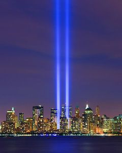 Tribute in Light während 9/11 in New York City