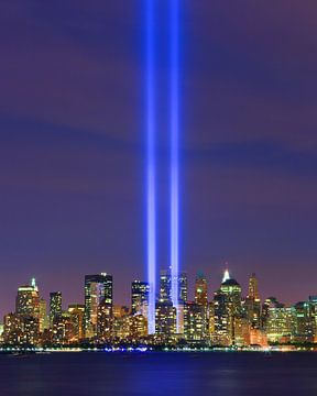 Tribute in Light während 9/11 in New York City