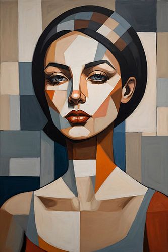 Portret dame met figuren