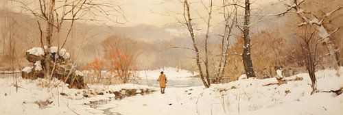 Einsame Winterszene | Winterlandschaftskunst