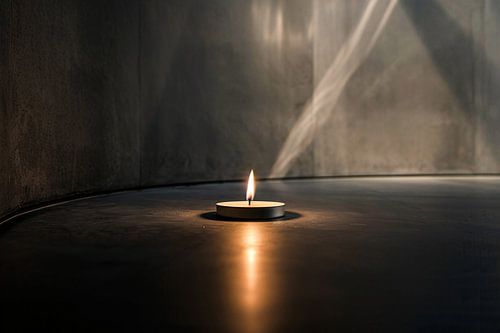 Minimalistisch kaarslicht op metaal