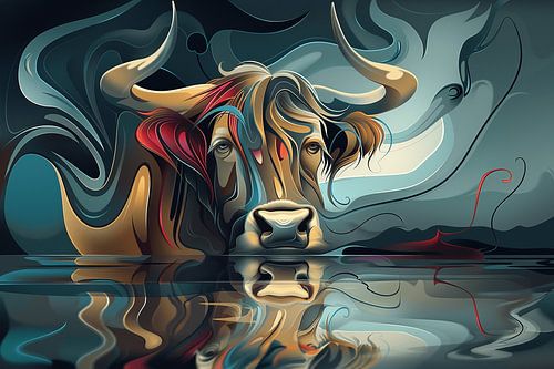 Ethereal Highland Symphony: Scottish Highlanders in Abstraction