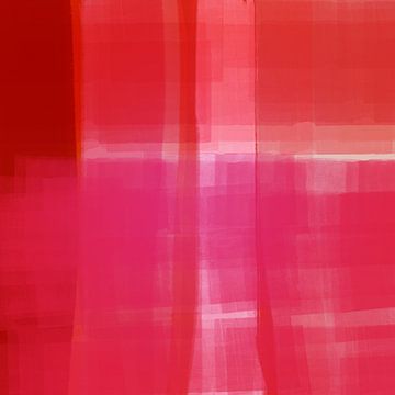 Modern abstract in bright pink and terra by Dina Dankers