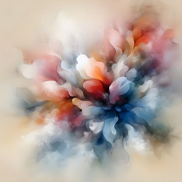 abstracte bloem, kleurexplosie van Jessica Berendsen