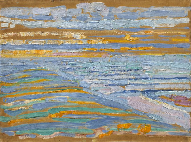 View from the Dunes with Beach and Piers, Domburg, Piet Mondrian by Masterful Masters