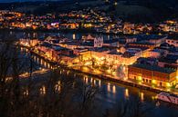 Passau at night by Berthold Ambros thumbnail