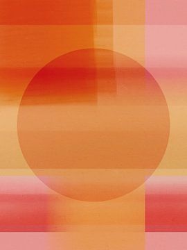 Géométrie abstraite rétro en orange et rose sur Dina Dankers