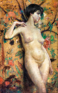 Nackt vor der Leinwand, Alice Pike Barney (1911)
