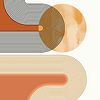 Sun and waves, modern abstraction in natural colours by FRESH Fine Art