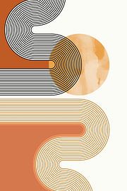 Soleil et vagues, abstraction moderne en couleurs naturelles sur FRESH Fine Art