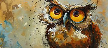 Owl Modern Art by Blikvanger Schilderijen