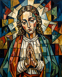 Cubist Mary in Prayer by Henk Egbertzen