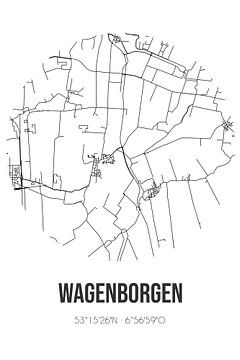 Wagenborgen (Groningen) | Landkaart | Zwart-wit van MijnStadsPoster