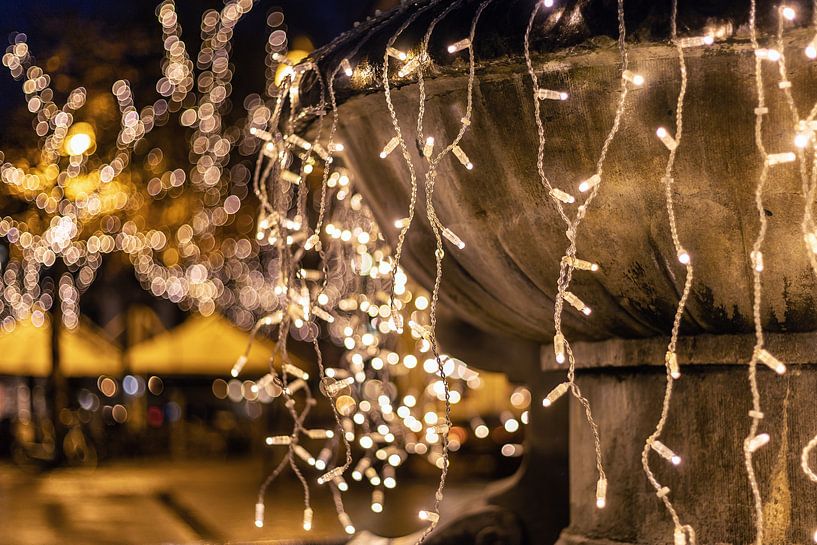 Kerstlichtjes in stad Deventer van VOSbeeld fotografie