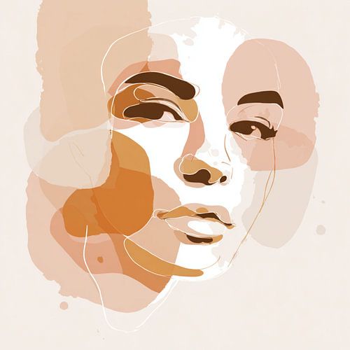 Earth Tones Muse – Abstract facial composition
