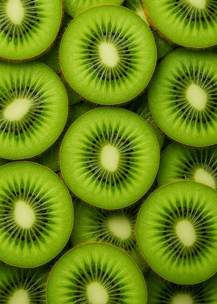 Kiwi fruit close-up van Mare Tema