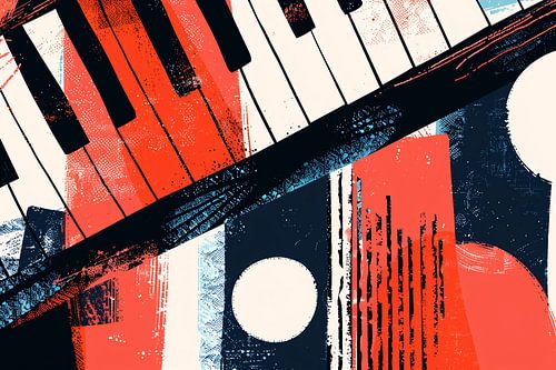 Des sons de piano abstraits dans des couleurs vibrantes
