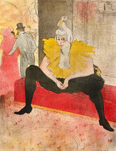 Henri de Toulouse-Lautrec – The Seated Clowness (Miss Cha-U-Kao) (1896) | Vintage Art Nouveau Poster Print