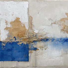 Abstract painting in blue and earth tones - rich texture and soothing, modern look by Joriali Abstract