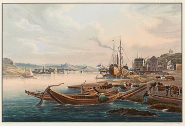 Uitzicht op Rüdesheim en Joanisberg vanuit Bingen, Johann Ludwig Bleuler