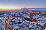 Zwolle centrum tijdens een koude winter zonsopkomst van Sjoerd van der Wal Fotografie thumbnail
