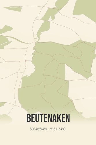Alte Landkarte von Beutenaken (Limburg)
