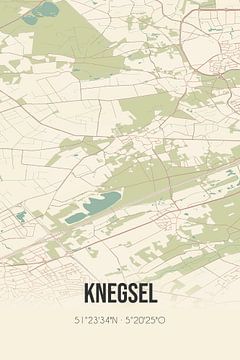 Vintage landkaart van Knegsel (Noord-Brabant) van Rezona