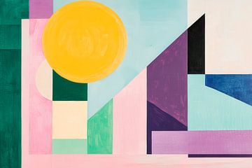 Geometrische Komposition mit Sonne von Poster Art Shop