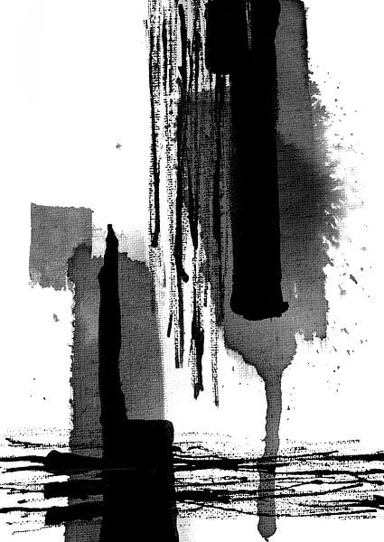 black white ink abstract by Ela Szczepaniak
