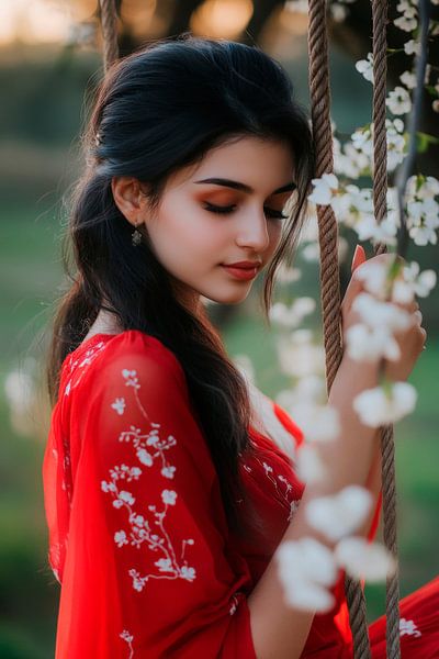 Flower magic in red by Poster Art Shop