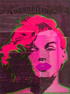 Marilyn Monroe Newspaper Pop Art No. 3 by Felix von Altersheim