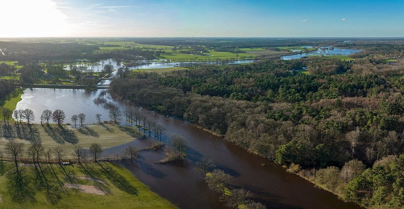 Regge river high water level flooding drone view by Sjoerd van der Wal Photography