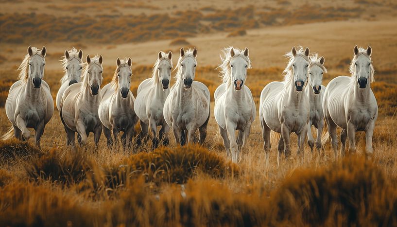 Panorama du troupeau de chevaux blancs par TheXclusive Art