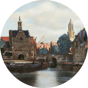 Detail: Gezicht op Delft, Johannes Vermeer (gezien bij vtwonen) van Details of the Masters