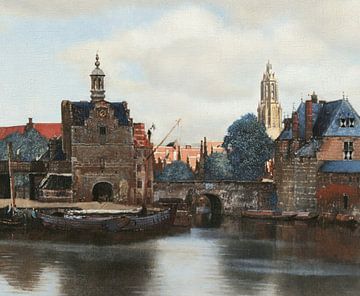 Detail: View of Delft, Johannes Vermeer by Details of the Masters