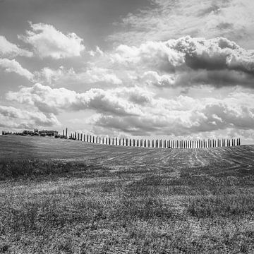 Italië in vierkant zwart wit, Toscane sur Teun Ruijters