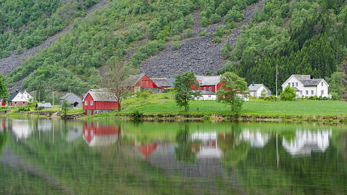 Zomerochtend in Sandvin, Vestland, Noorwegen