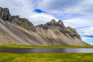 The mountain Vestrahorn in Iceland in good weather in summer