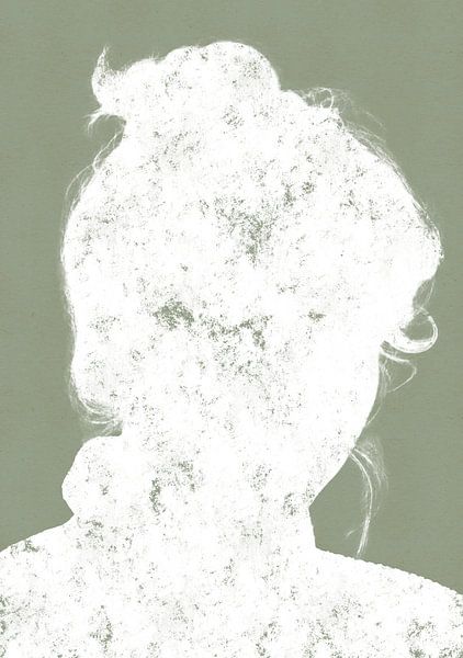 abstract silhouette of a beautiful pretty girl in boho green by MadameRuiz
