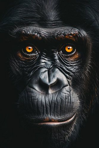 Indringend portret van een aap met intense blik