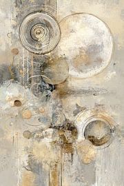 Abstract Schilderij - Goud Grijs Mysterieus en Elegant van Joriali Abstract