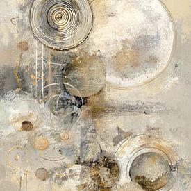 Abstrakte Malerei - Gold Grau Mysteriös und Elegant von Joriali Abstrakte Kunst