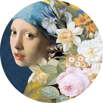 Girl with the Pearl Earring - The Floral Edition II van Marja van den Hurk