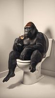 Gorilla op de wc